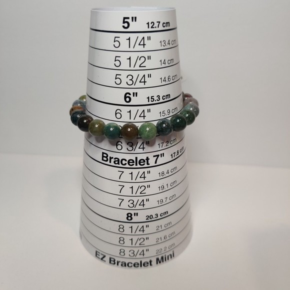 FANCY JASPER STRETCHY ROUND 8mm BRACELET NATURAL STONE w/ FREE FELT POUCH-B810 - Picture 2 of 14